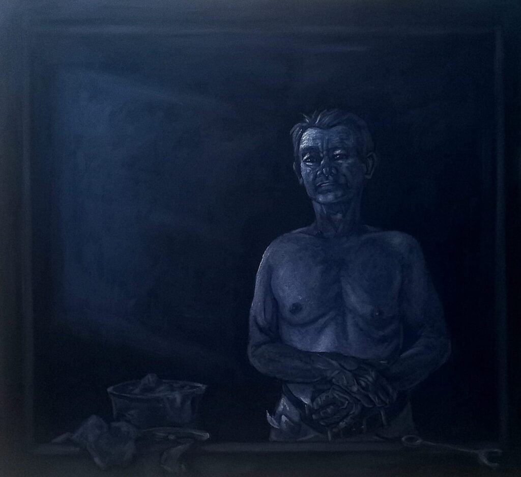 Nocturno. Padre (díptico Nocturnos). Acrílico sobre lienzo. 90 x 100 cm. 2025