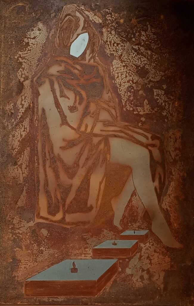 Un mitin solitario Metal Oxidado 118 x 77 cm Bogotá 2026